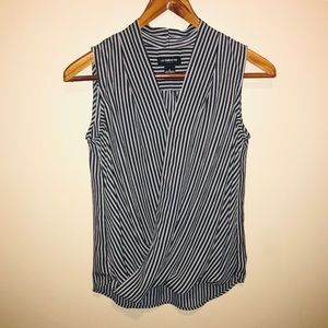 Liz Claiborne Sleeveless Blouse Black and White